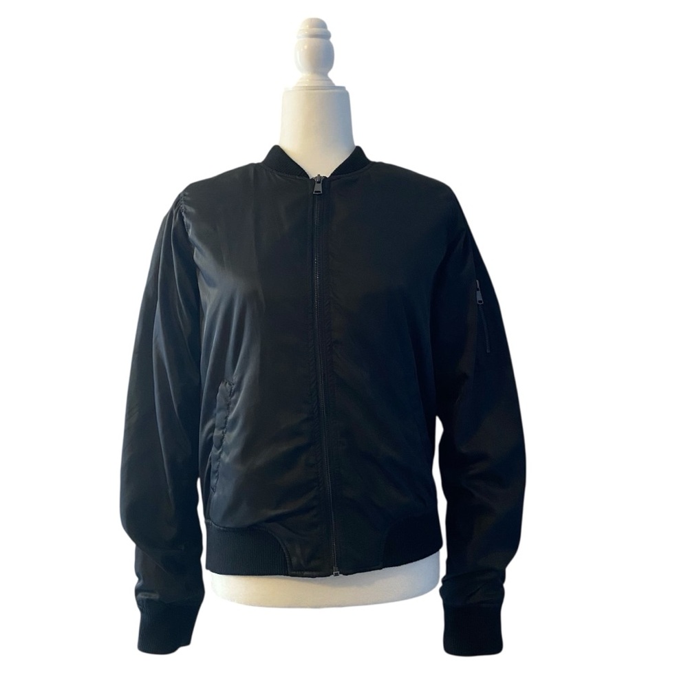 Xhilaration Women's Classic Black Bomber Jacket
